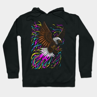 Tribal eagle splashing Hoodie